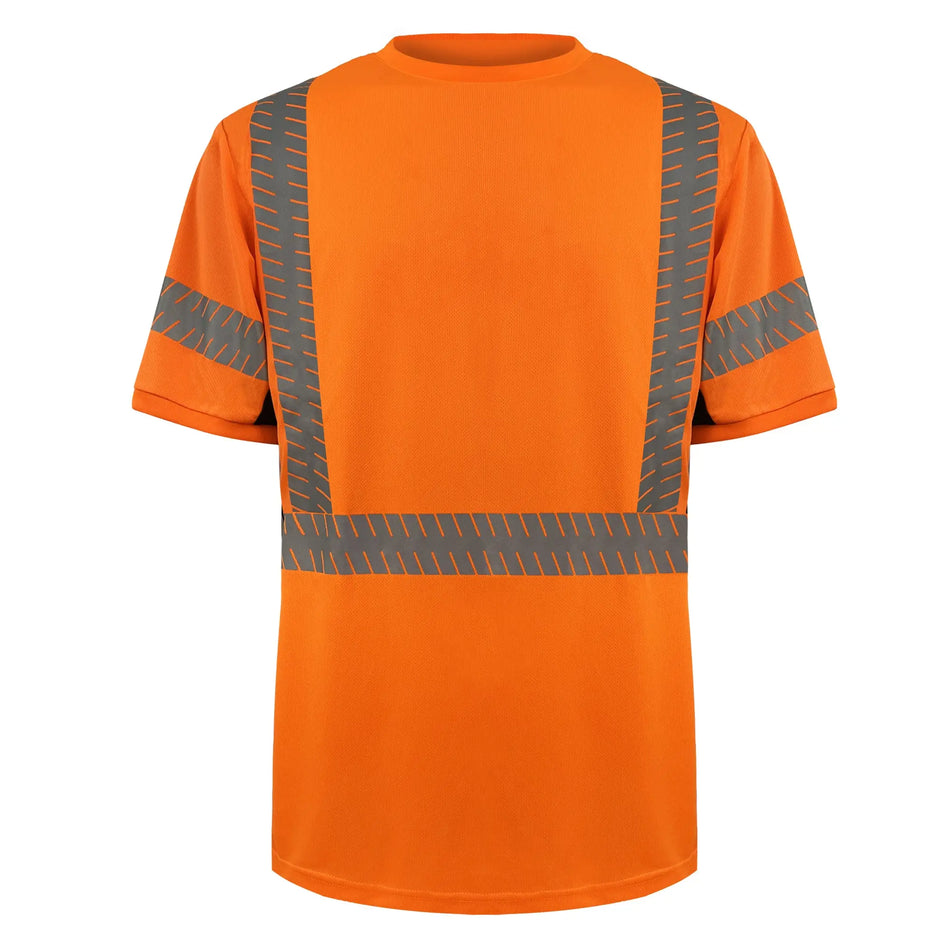 SMASYS Short-sleeve Safety T-Shirt with Silver Slanted Carving Reflective Tape SMASYS Store