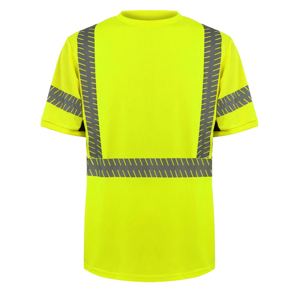 SMASYS Short-sleeve Safety T-Shirt with Silver Slanted Carving Reflective Tape SMASYS Store