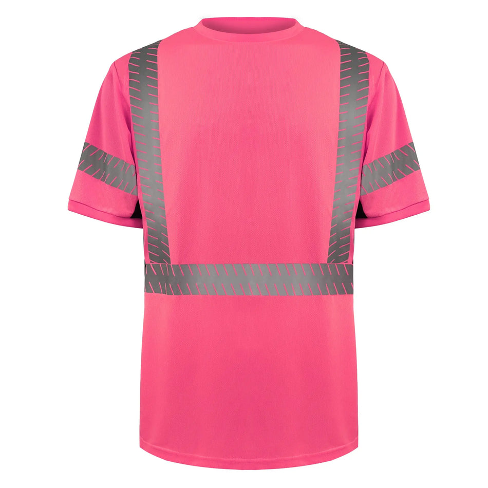 SMASYS Short-sleeve Safety T-Shirt with Silver Slanted Carving Reflective Tape SMASYS Store