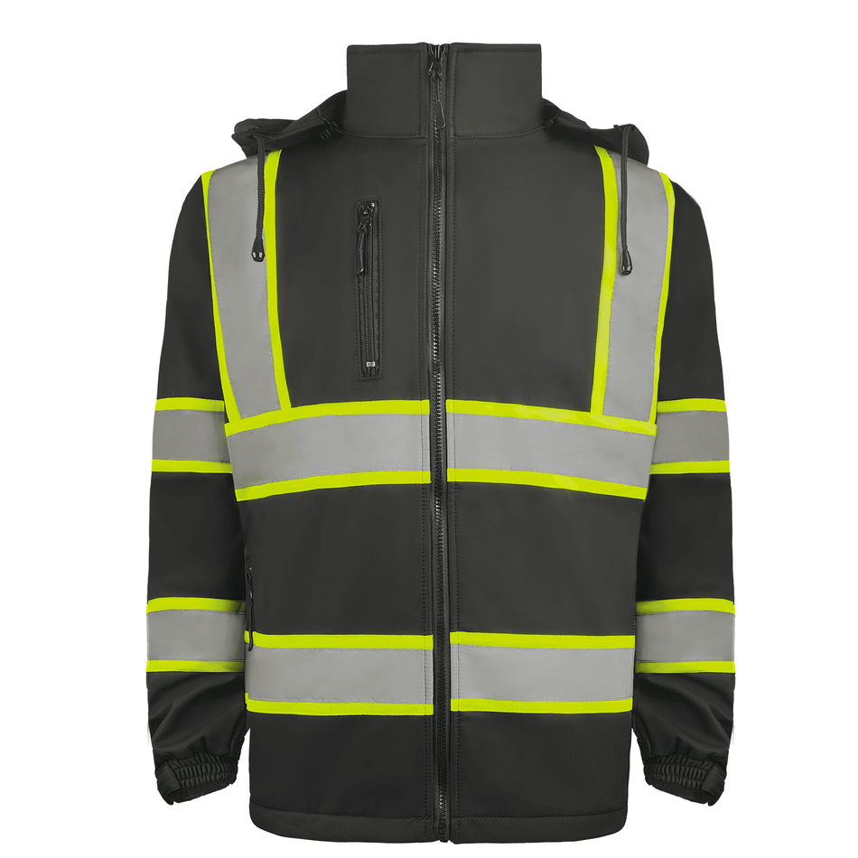 SMASYS Safety Reflective Stripe Softshell Hi Vis Jacket