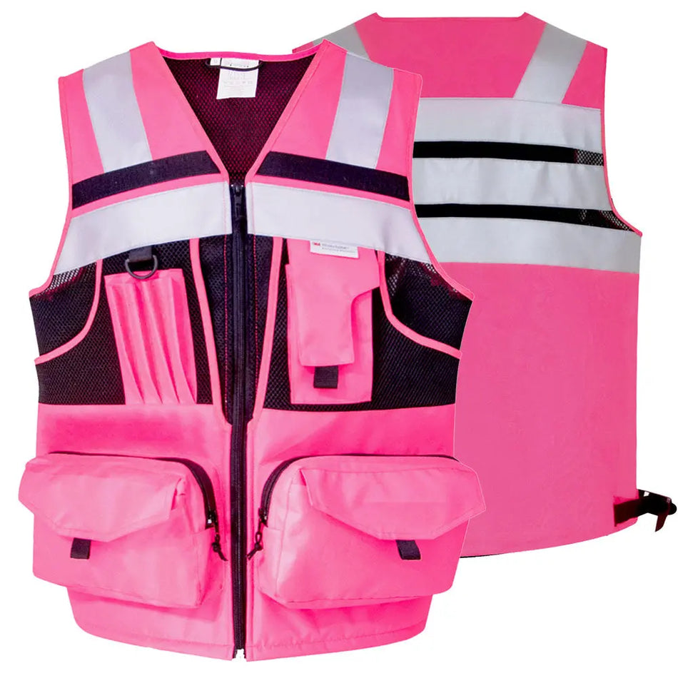 hivis safety vest, pink 