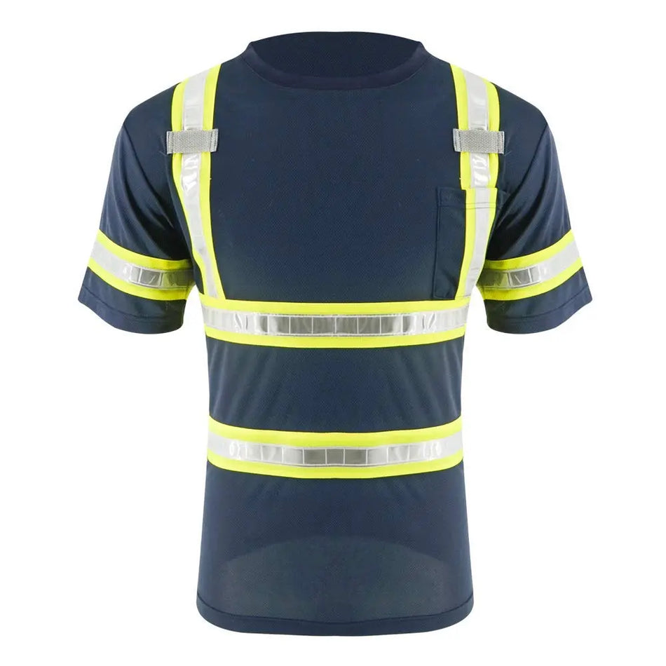 SMASYS Summer Fluorescent PVC Reflective Tape with Padding Hivis Safety T-shirts SMASYS Store