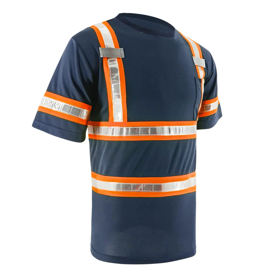 SMASYS Summer Fluorescent PVC Reflective Tape with Padding Hivis Safety T-shirts SMASYS Store