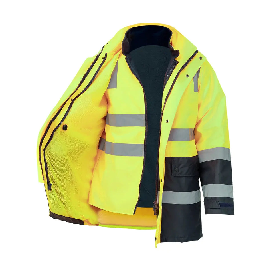 SMASYS Ultimate 6-in-1 Hi-Vis Construction Jacket ANSI Class 2 Waterproof Bomber SMASYS Store