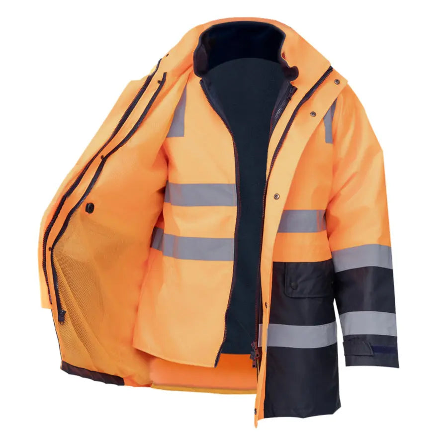 SMASYS Ultimate 6-in-1 Hi-Vis Construction Jacket ANSI Class 2 Waterproof Bomber SMASYS Store