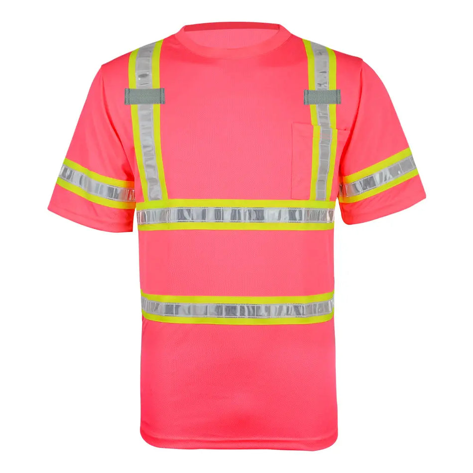 SMASYS Summer Fluorescent PVC Reflective Tape with Padding Hivis Safety T-shirts SMASYS Store