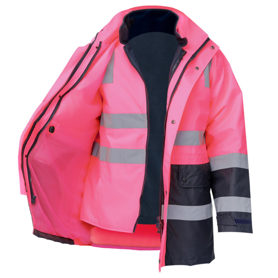 SMASYS Ultimate 6-in-1 Hi-Vis Construction Jacket ANSI Class 2 Waterproof Bomber SMASYS Store