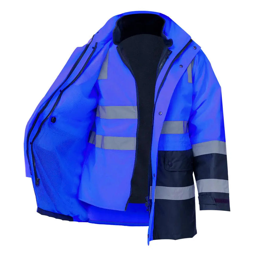SMASYS Ultimate 6-in-1 Hi-Vis Construction Jacket ANSI Class 2 Waterproof Bomber SMASYS Store