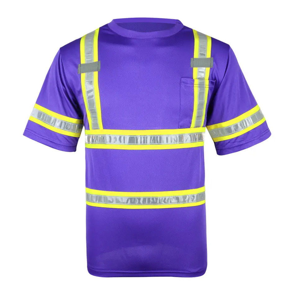 SMASYS Summer Fluorescent PVC Reflective Tape with Padding Hivis Safety T-shirts SMASYS Store